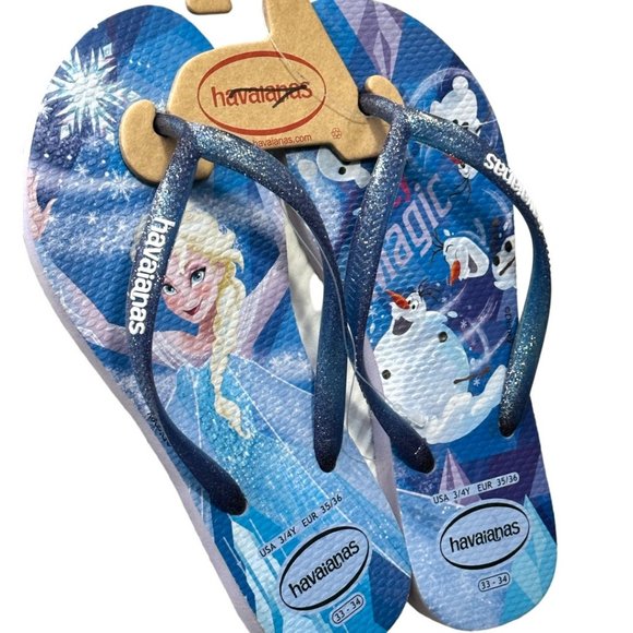 Havaianas Frozen Quiet Lilac Unisex-Child Slim Flip-Flop (Size 3/4Y - EUR 35/36) - Picture 5 of 6